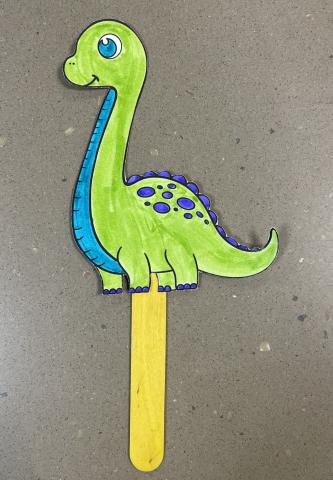 Dino Cutout on popsicle stick