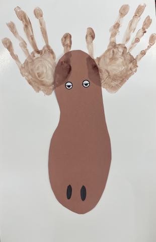 Moose Craft with handprint antlers